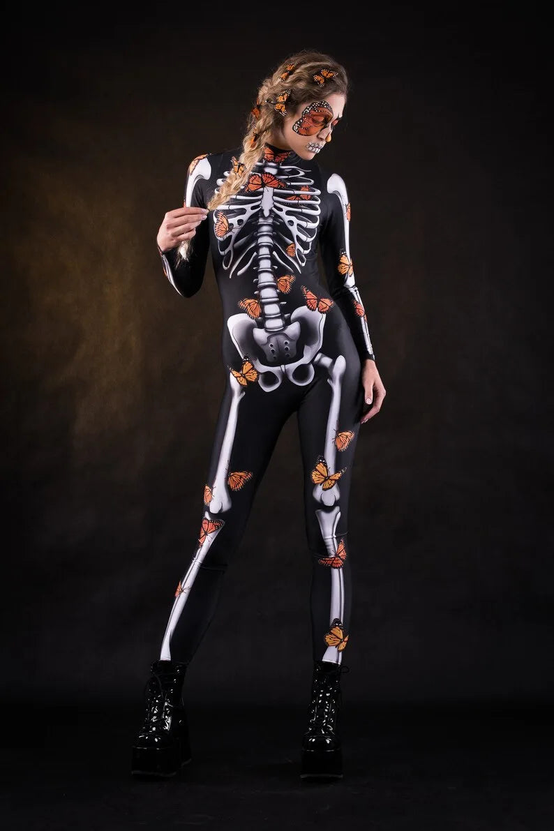 3D Skeleton Zentai Bodysuit | Couples Halloween Jumpsuit Halloween Costumes - The Eezee Shop