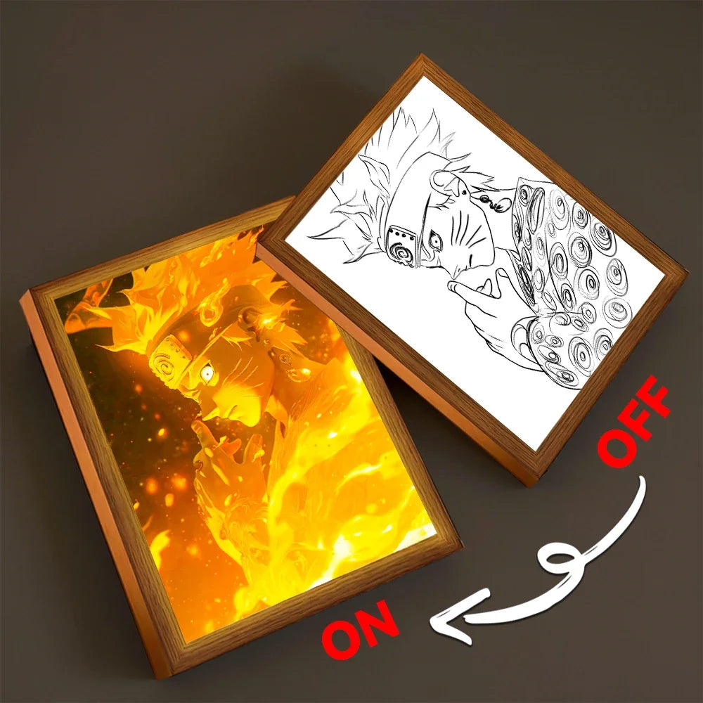 Naruto Light Painting LED Frame | Anime Night Light Wall Decor Lamps & Night Lights - The Eezee Shop