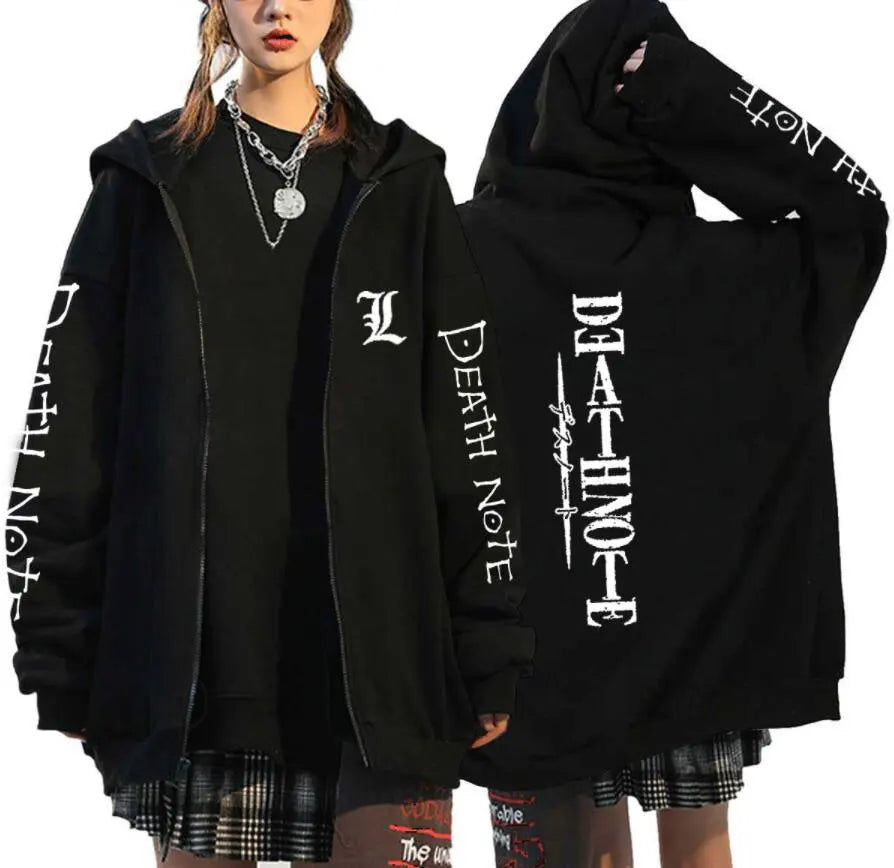 Death Note Zip-Up Hoodie | Misa, L & Ryuk Fleece Sweatshirt Hoodies & Sweatshirts - The Eezee Shop