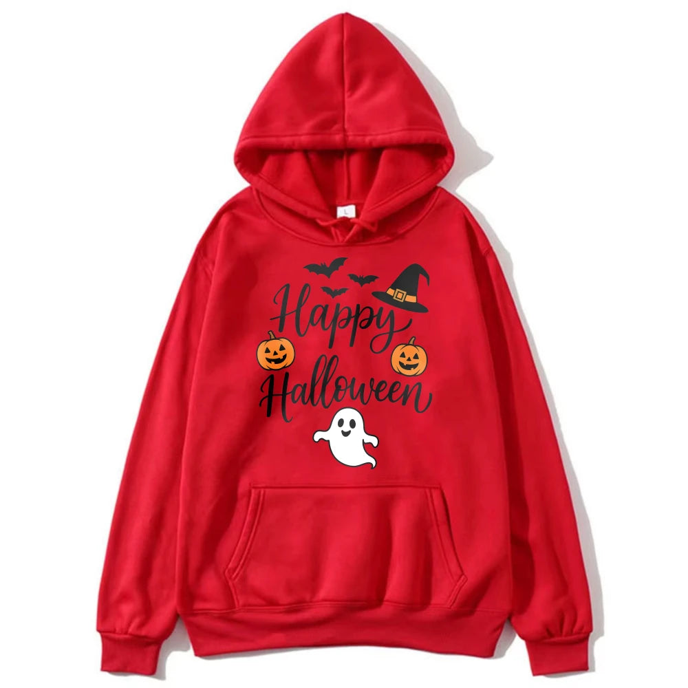 Happy Halloween Slogan Hoodie | Unisex Witch Hat Pumpkin Pullover Hoodies & Sweatshirts - The Eezee Shop