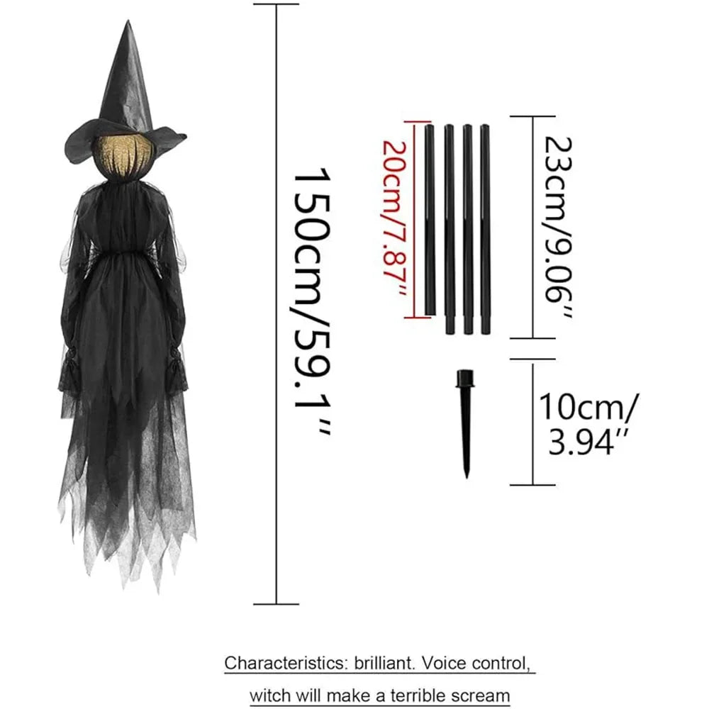 Light-Up Hand-Holding Witches | Sound-Activated Halloween Decor Halloween Decorations - The Eezee Shop