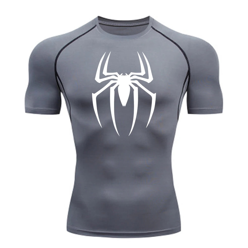 Spider Print Compression Shirt | Men's Quick-Dry Gym Jersey Gym & Compression Wear - The Eezee Shop