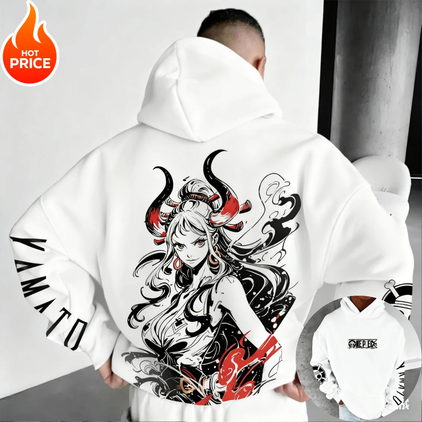 Yamato One Piece Oversized Hoodie | Vintage Anime Streetwear Hoodies & Sweatshirts - The Eezee Shop
