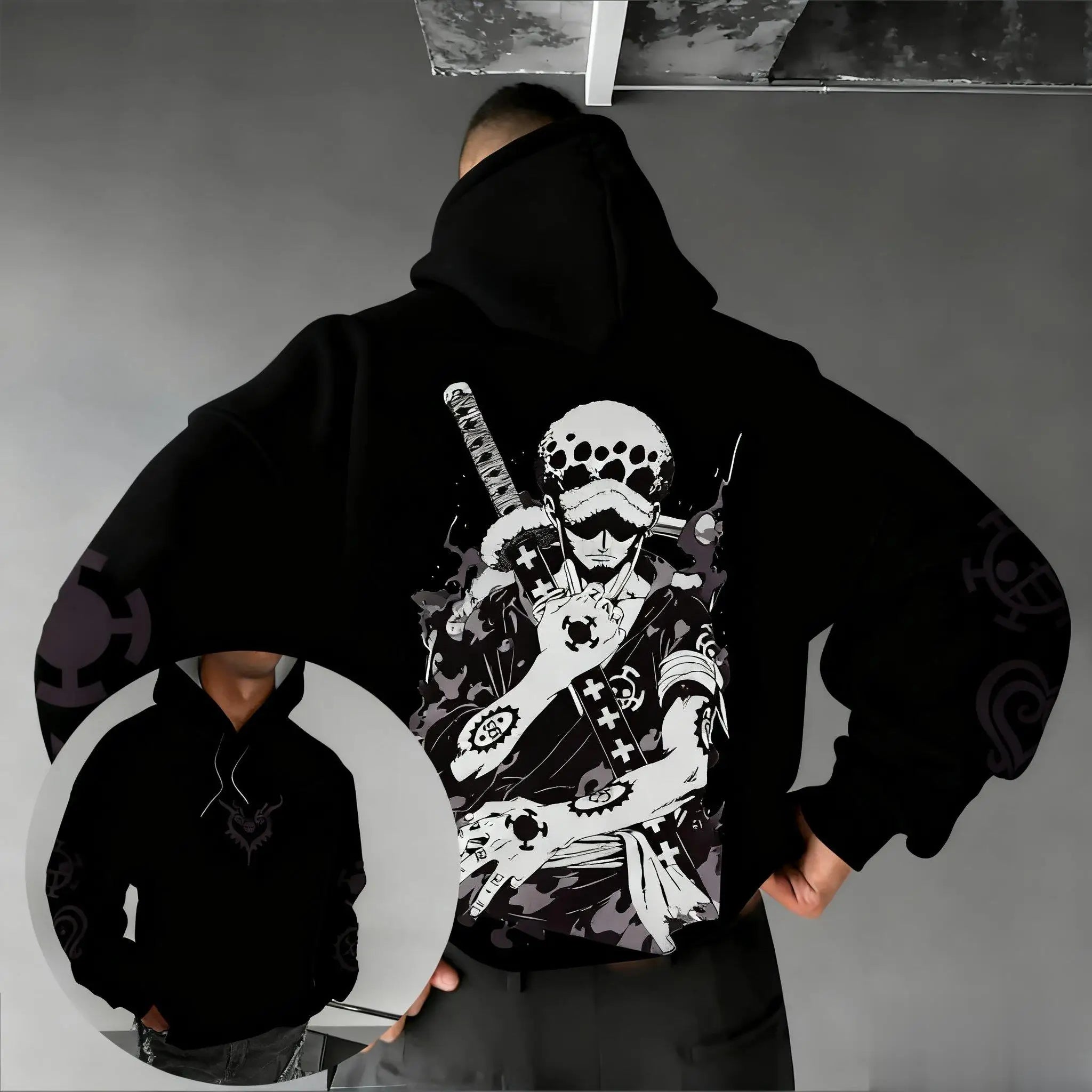 Trafalgar Law Cotton Hoodie | One Piece Graphic Pullover Hoodies & Sweatshirts - The Eezee Shop