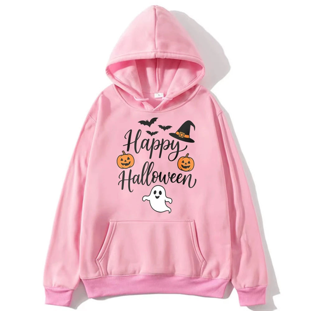 Happy Halloween Slogan Hoodie | Unisex Witch Hat Pumpkin Pullover Hoodies & Sweatshirts - The Eezee Shop