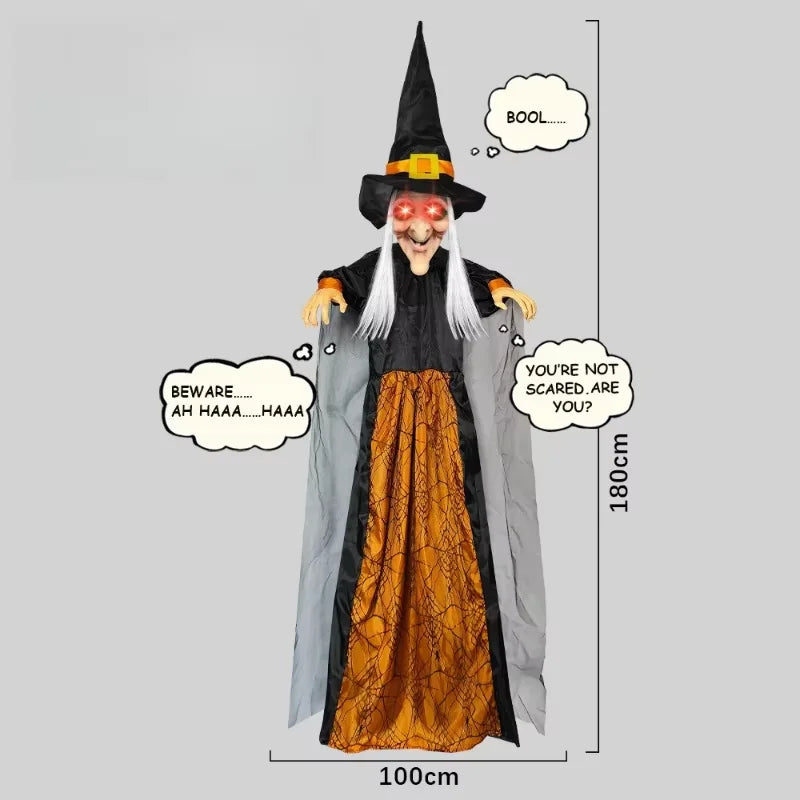 Life-Size Talking Witch Animatronic | Purple Halloween Prop Outdoor Halloween Decorations - The Eezee Shop