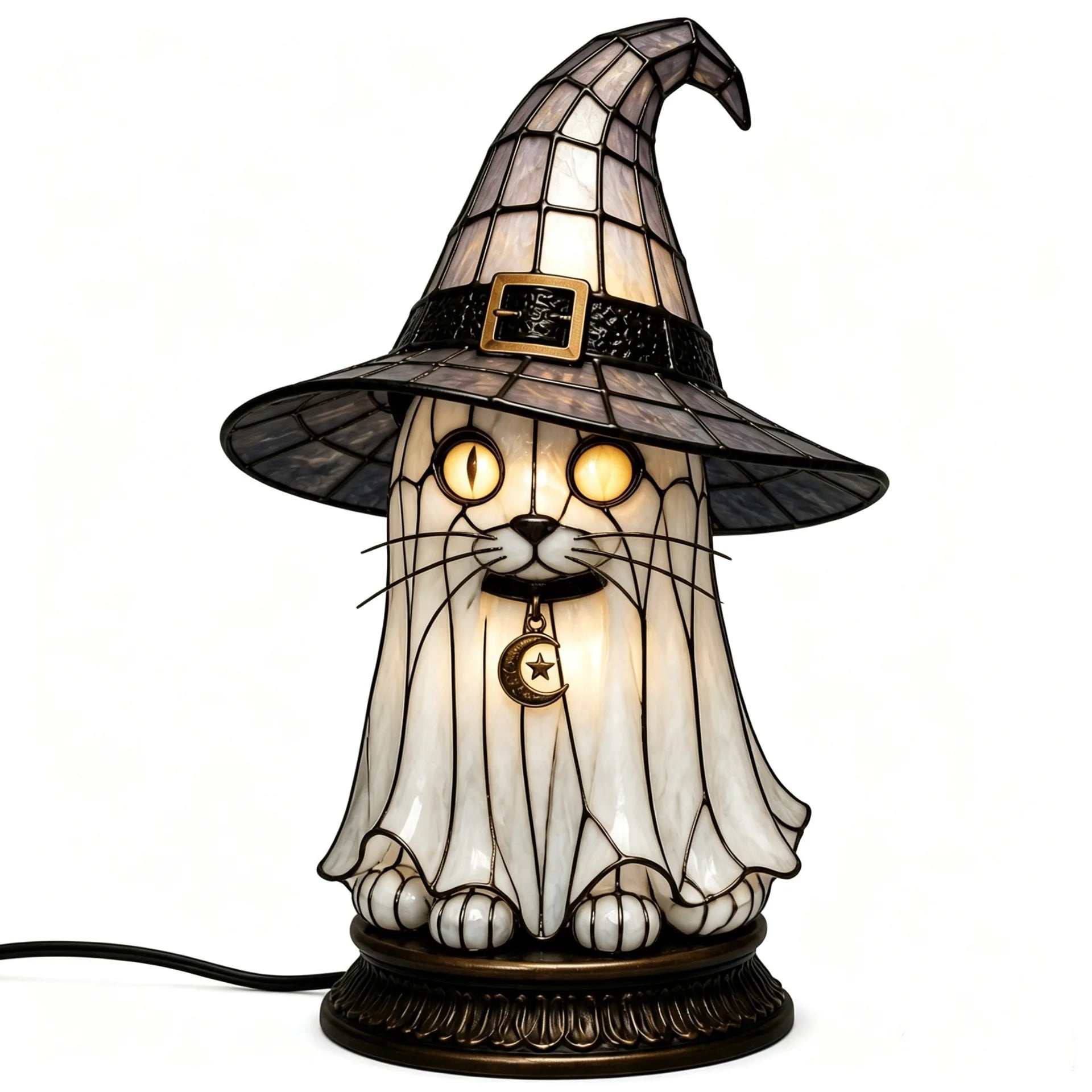 Gothic Resin Witch Hat Lamp | Light-Up Halloween Ornament Lamps & Night Lights - The Eezee Shop