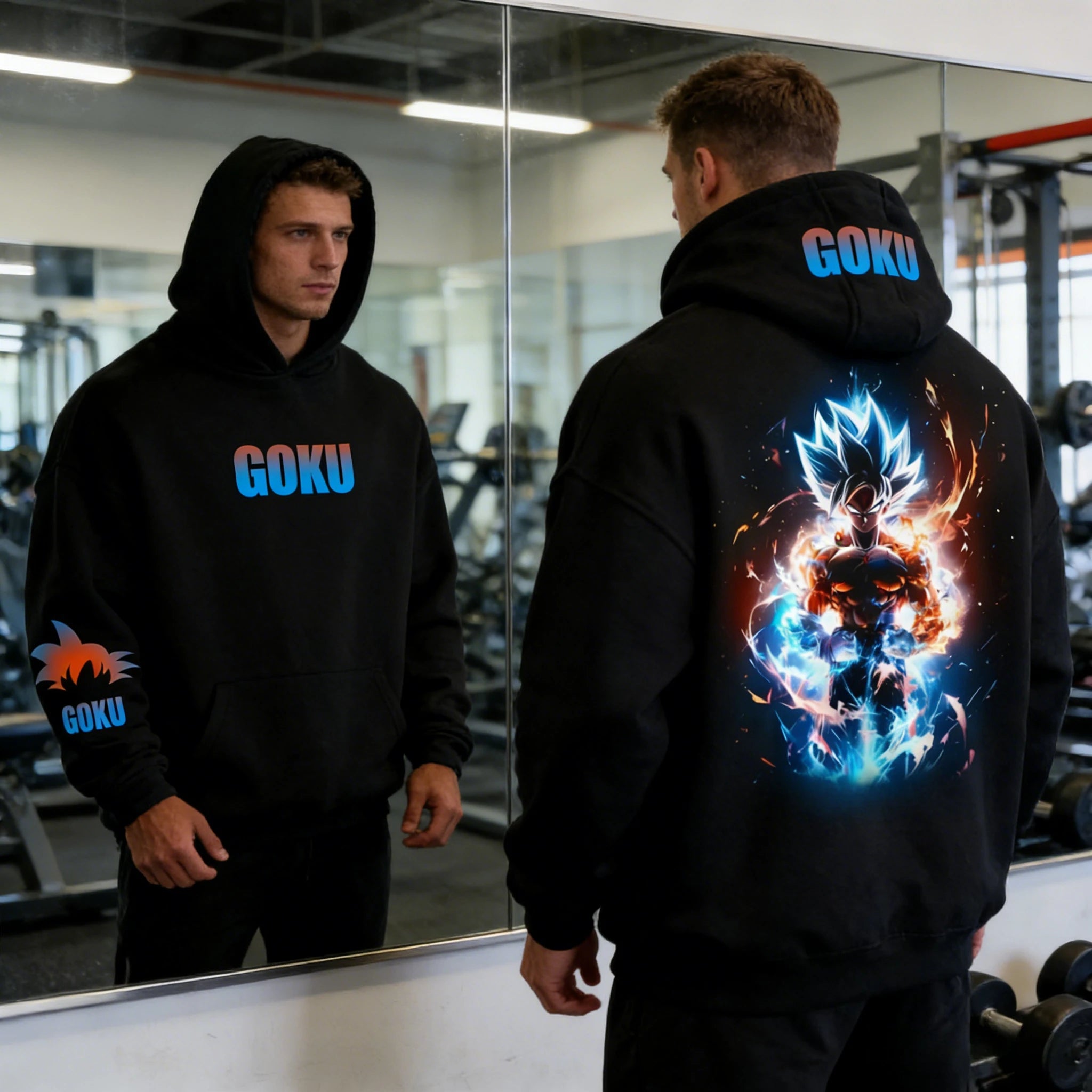 Super Saiyan Goku Retro Hoodie | Pure Cotton Dragon Ball Pullover Hoodies & Sweatshirts - The Eezee Shop