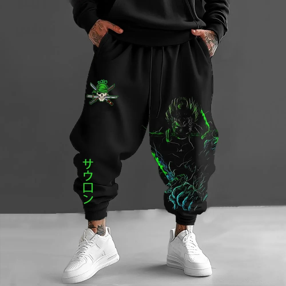 ONE PIECE Men's Pants Trousers Sweatpants Roronoa Zoro Japanese Anime Spring and Autumn High-end Y2K Harajuku Jogger Pants Joggers - The Eezee Shop