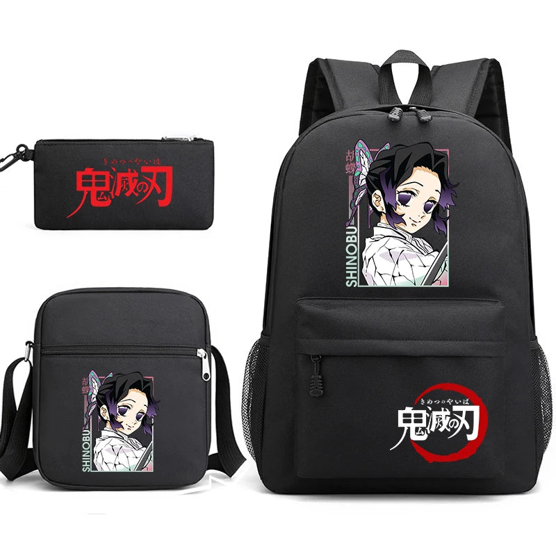 Demon Slayer Backpack 3-Piece Set | Shoulder Bag & Pencil Case Backpacks - The Eezee Shop