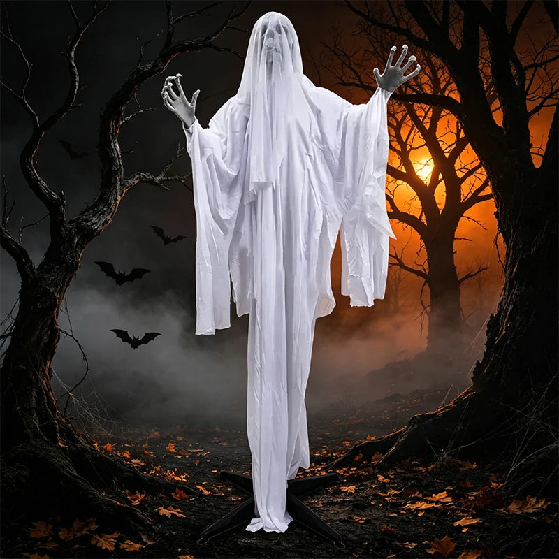 1.7m Voice-Activated Swinging Ghost | Light & Sound Halloween Prop Outdoor Halloween Decorations - The Eezee Shop