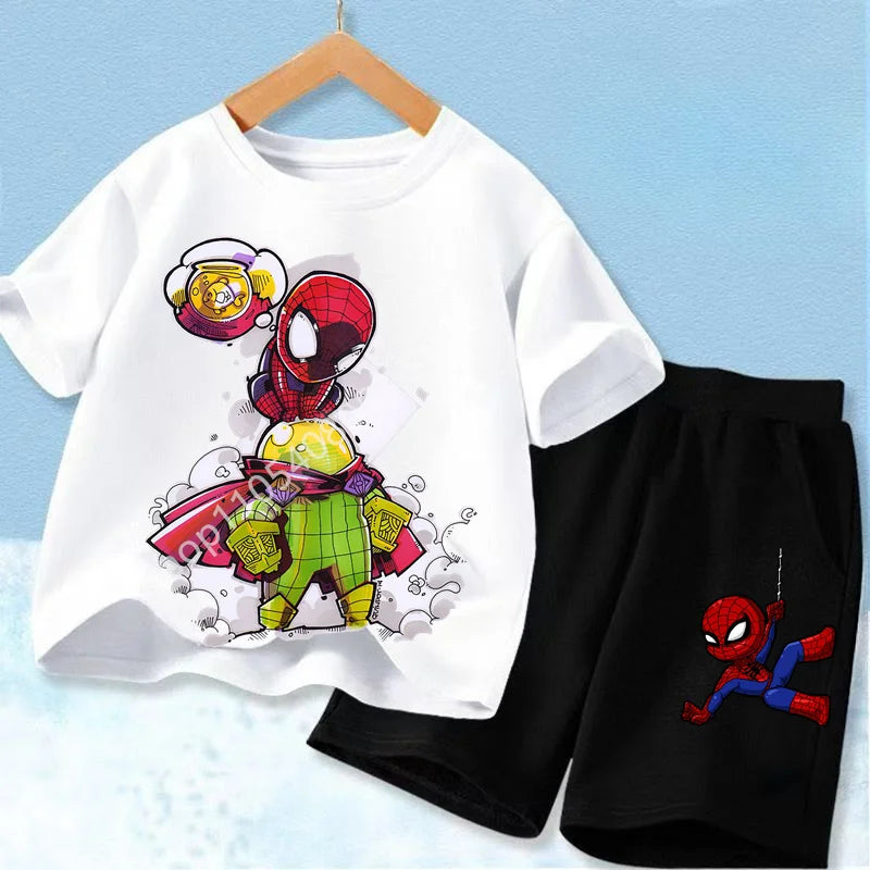 Spider Hero Kids Summer Set | Short Sleeve Top & Shorts Outfit Sets - The Eezee Shop
