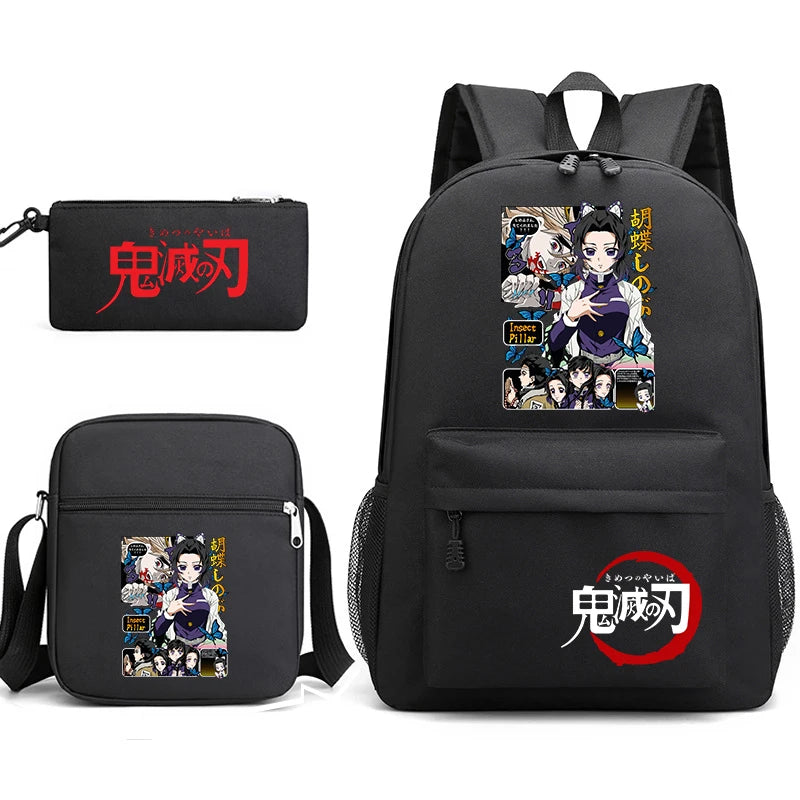 Demon Slayer Backpack 3-Piece Set | Shoulder Bag & Pencil Case Backpacks - The Eezee Shop