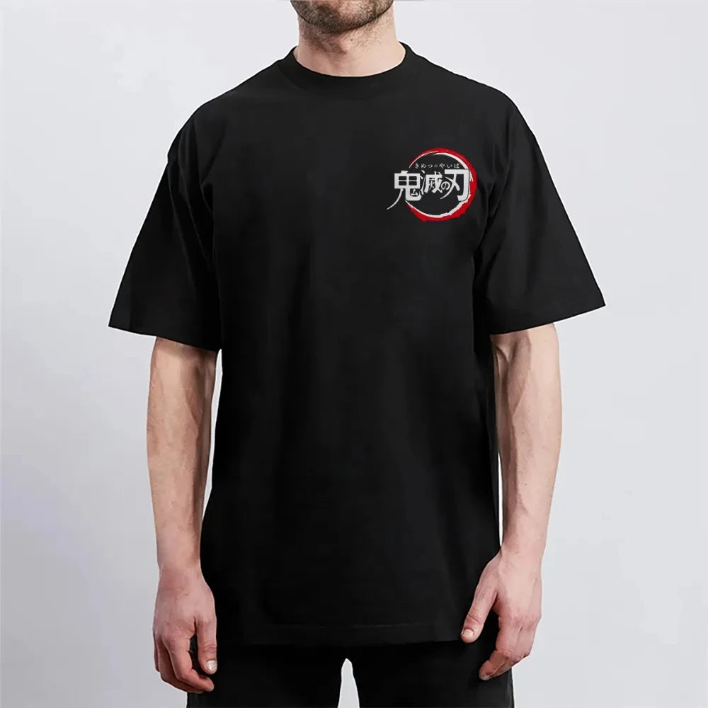 Demon Slayer: Kimetsu no Yaiba Cotton Unisex Round Neck Anime T-Shirt Men's and Women's Summer Fashion Breathable Street T-Shirt Anime Tshirts - The Eezee Shop