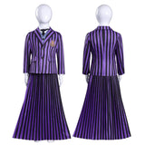 Gothic Academy Purple Striped Uniform Dress | Cosplay Costume Cosplay Costumes - The Eezee Shop