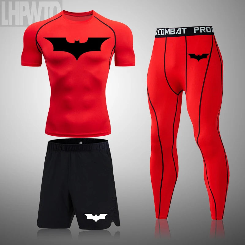 Men's Superhero Compression Set | Quick-Dry Gym Rashguard Suit Gym & Compression Wear - The Eezee Shop