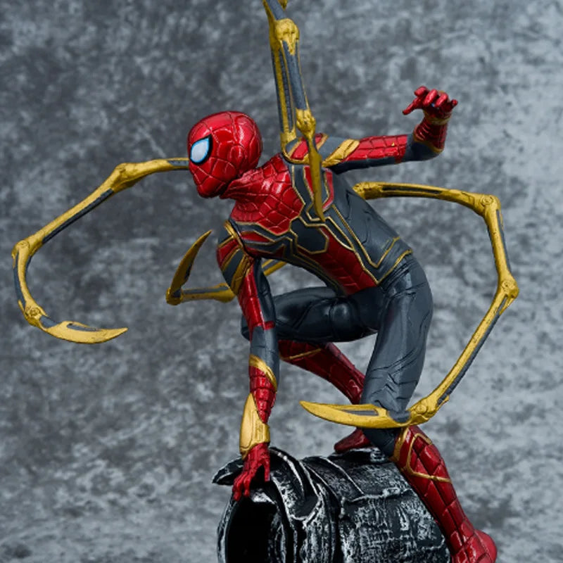 Spider-Man Statue with Golden Claws | Rock Base Desktop Collectible Collectible Figures - The Eezee Shop