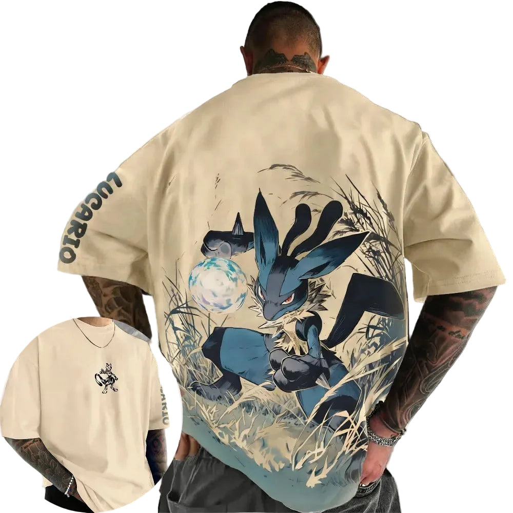 Oversized Cosplay Costumes Pokémon Lucario Summer Anime Tshirts - The Eezee Shop