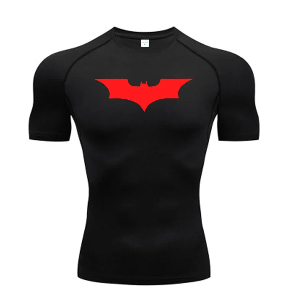 Bat Print Men's Tight T-Shirt | Compression Fitness Top Gym & Compression Wear - The Eezee Shop