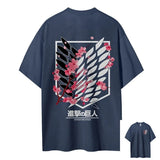 Attack on Titan Wings of Freedom Cherry Blossom T-Shirt Anime Tshirts - The Eezee Shop