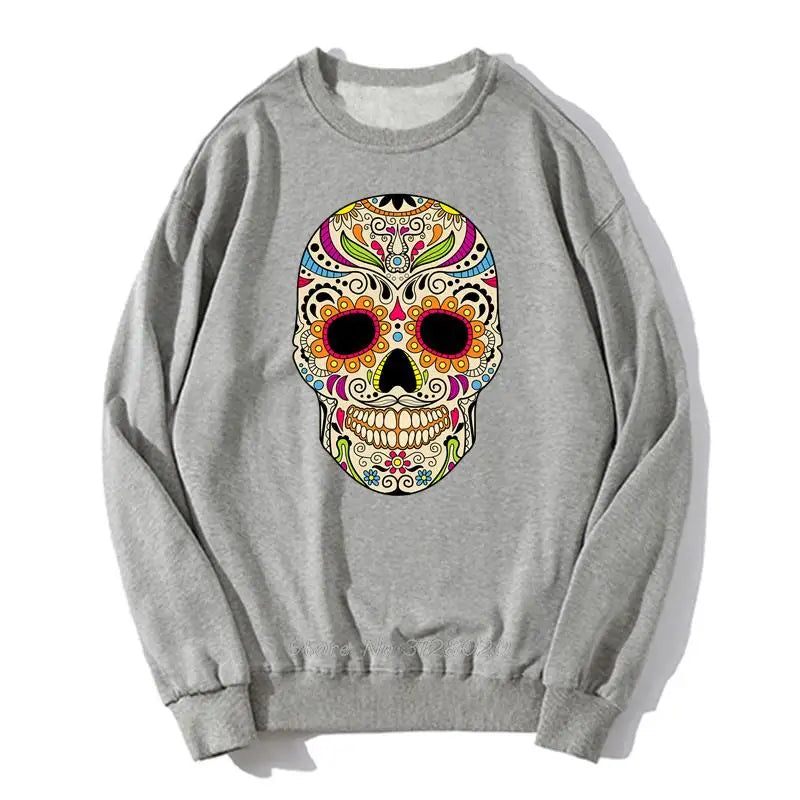 Mexican Sugar Skull Hoodie | Colorful Oversized Unisex Sweatshirt Hoodies & Sweatshirts - The Eezee Shop