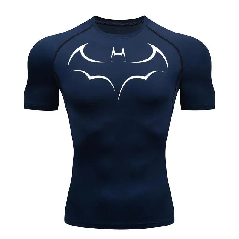 Bat Print Compression T-Shirt | Men's Running & Gym Tee Gym & Compression Wear - The Eezee Shop