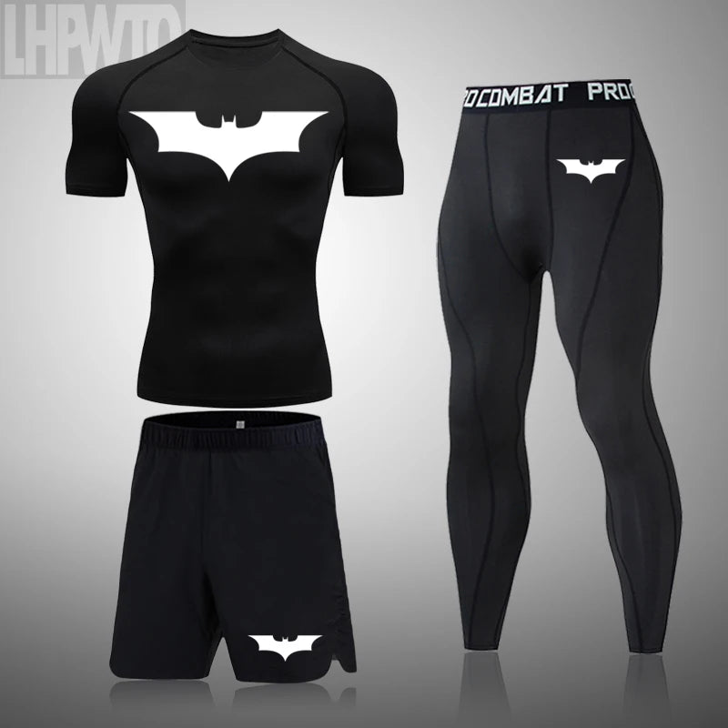 Men's Superhero Compression Set | Quick-Dry Gym Rashguard Suit Gym & Compression Wear - The Eezee Shop