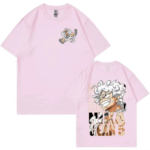 One Piece T-Shirt Monkey D. Luffy Sun God Nika Gear 5 Luffy Graphic Cotton T-shirt Mens and Women's Oversize Bandai Cosplay T-shirt Anime Tshirts - The Eezee Shop