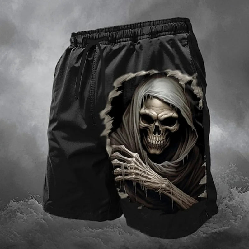 3D Skeleton Print Board Shorts | Men's Summer Beach Shorts Shorts - The Eezee Shop