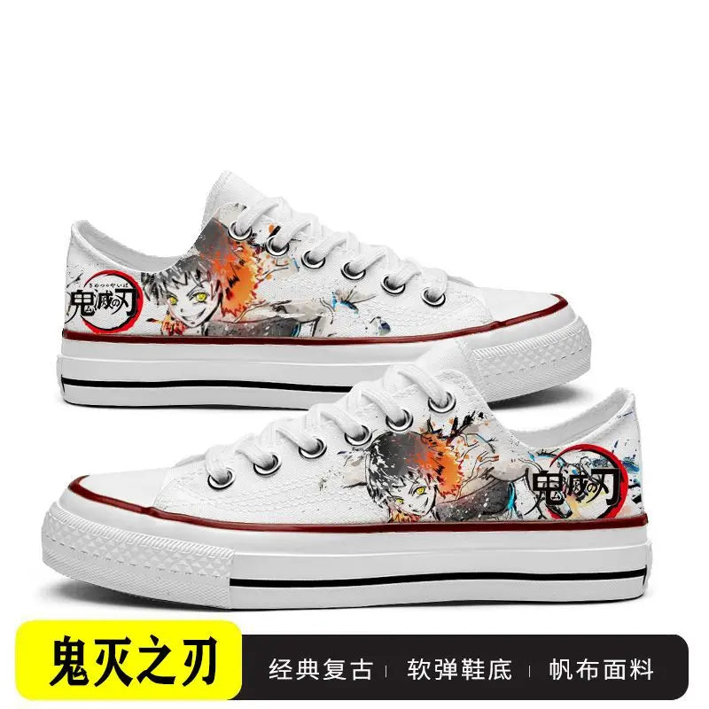 Tanjiro Canvas Sneakers | Demon Slayer Low-Top Graffiti Shoes Sneakers - The Eezee Shop