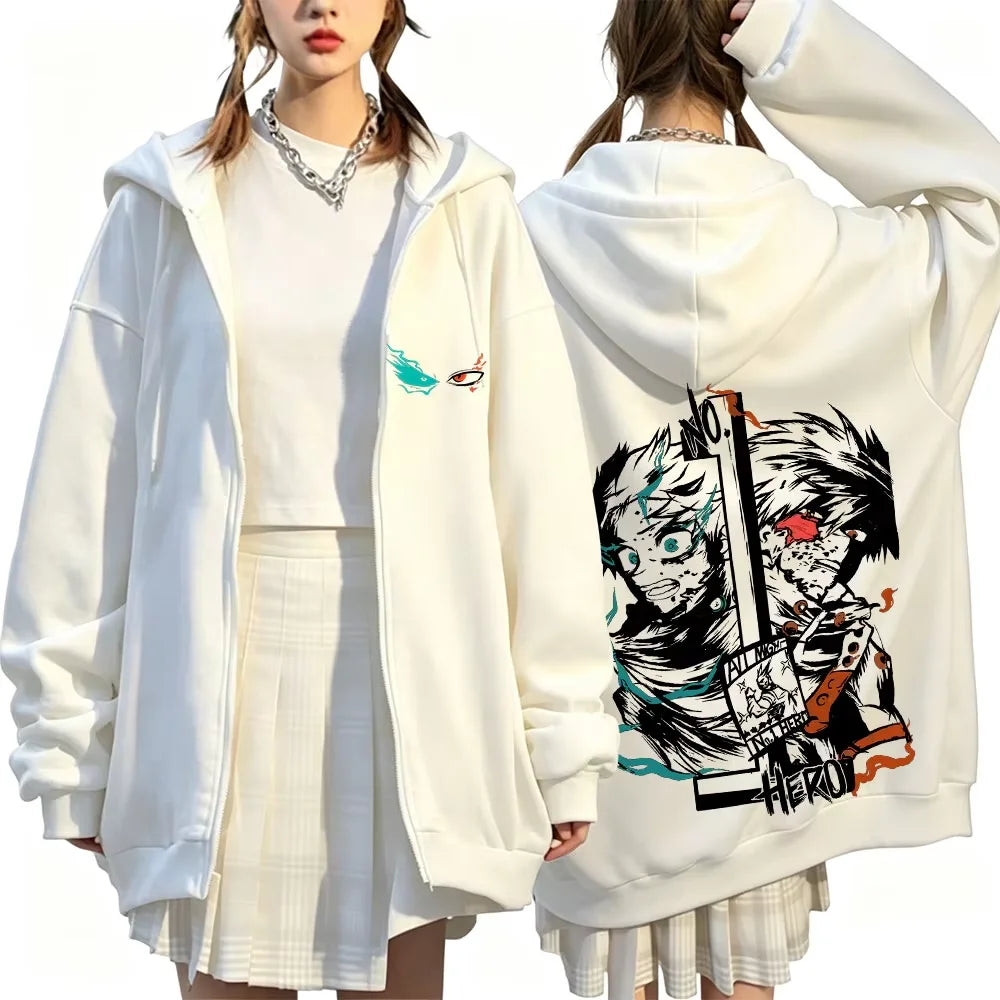 Bakugo Katsuki Zip-Up Hoodie | My Hero Academia Oversized Jacket Hoodies & Sweatshirts - The Eezee Shop