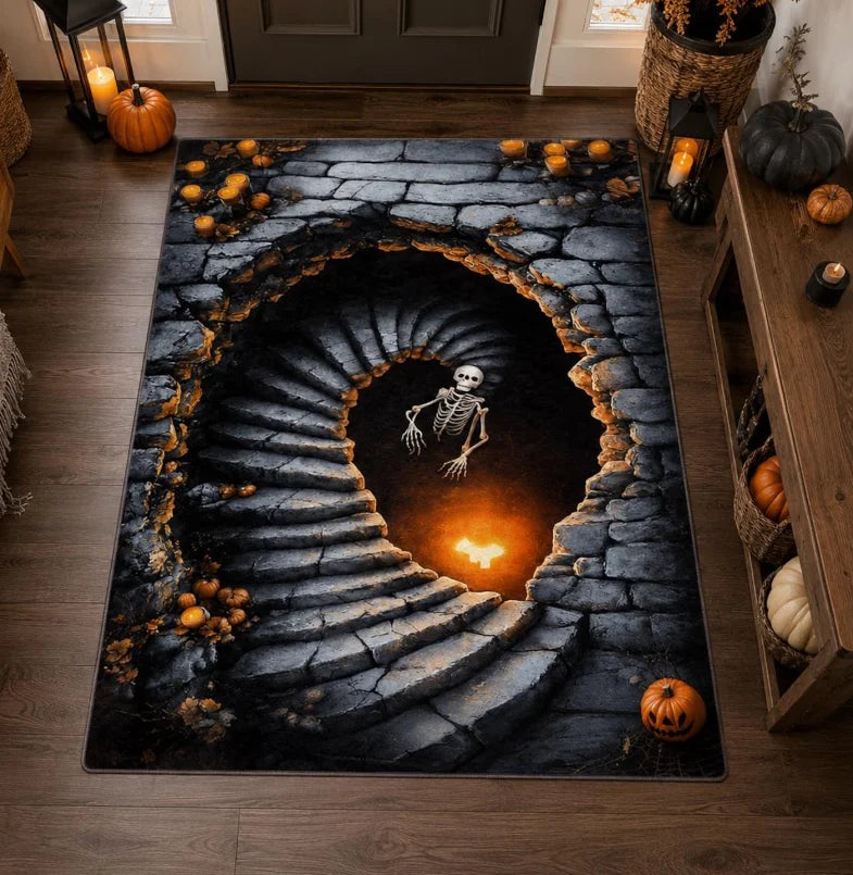 Skeleton Trap 3D Hole Rug | Gothic Halloween Floor Mat Rugs & Doormats - The Eezee Shop