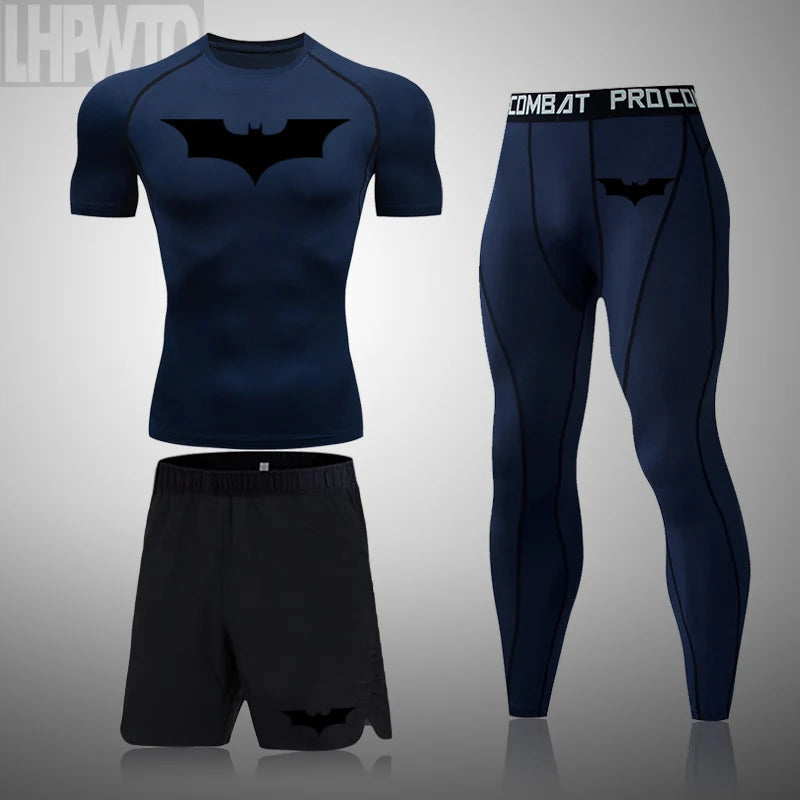 Men's Superhero Compression Set | Quick-Dry Gym Rashguard Suit Gym & Compression Wear - The Eezee Shop