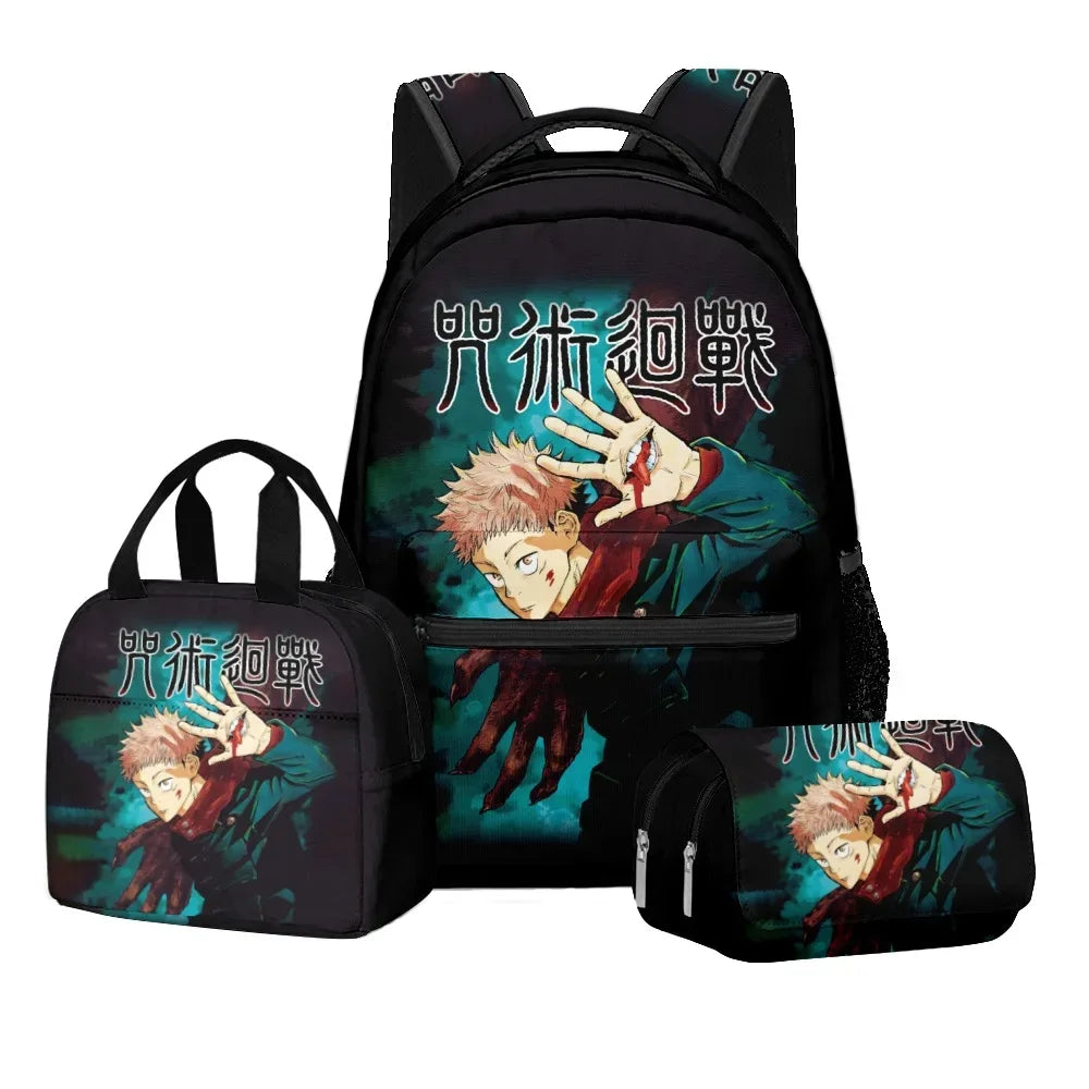 Satoru Gojo 3D Backpack Set | Laptop Bag with Pencil Case Backpacks - The Eezee Shop