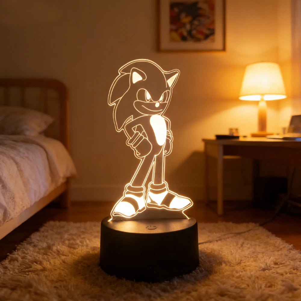 Sonic 3D LED Night Light | Cute Bedroom Table Lamp Lamps & Night Lights - The Eezee Shop
