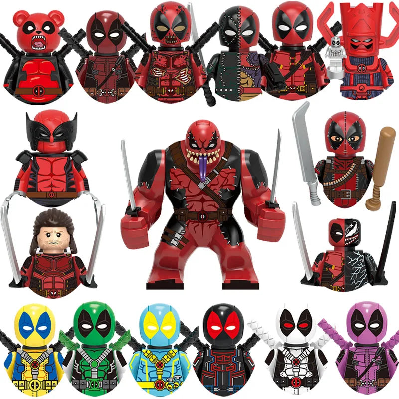 Deadpool Mini Building Block Figures | DIY Brick Toy Set Building Block Sets - The Eezee Shop