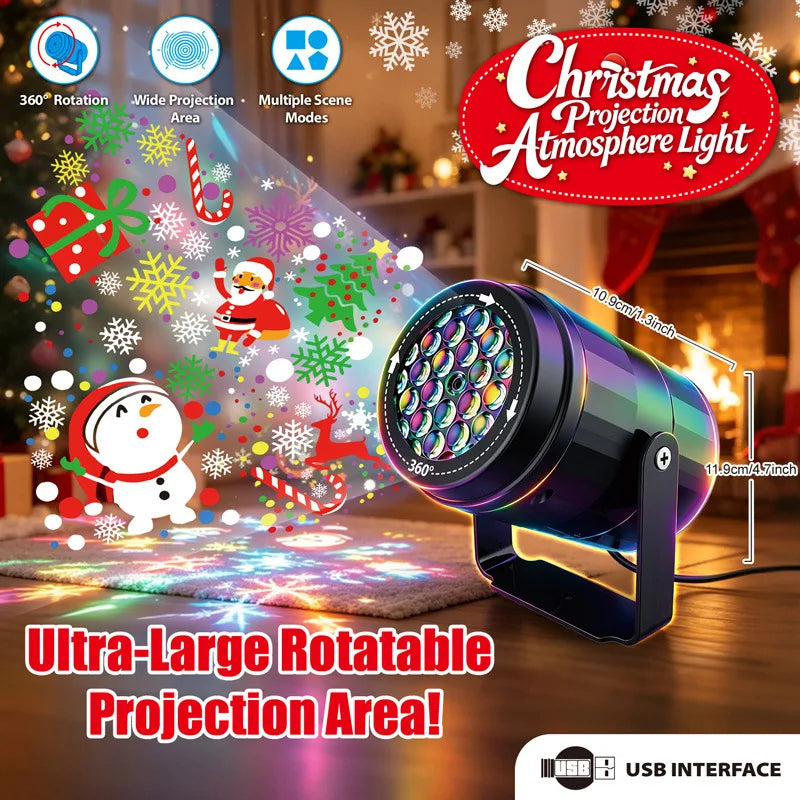 Rotating Halloween Projector Light | 16 Pattern USB Lamp Halloween Lights - The Eezee Shop