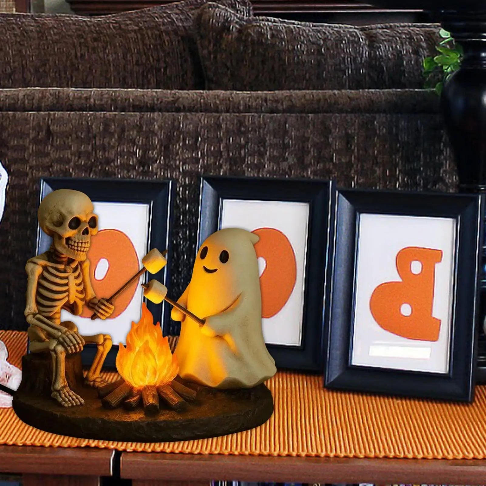 Skeleton & Ghost Campfire Night Lamp | Flickering Halloween Light Lamps & Night Lights - The Eezee Shop