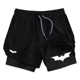 Bat Print 2-in-1 Gym Shorts | Men's Quick-Dry Shorts with Pocket Shorts - The Eezee Shop