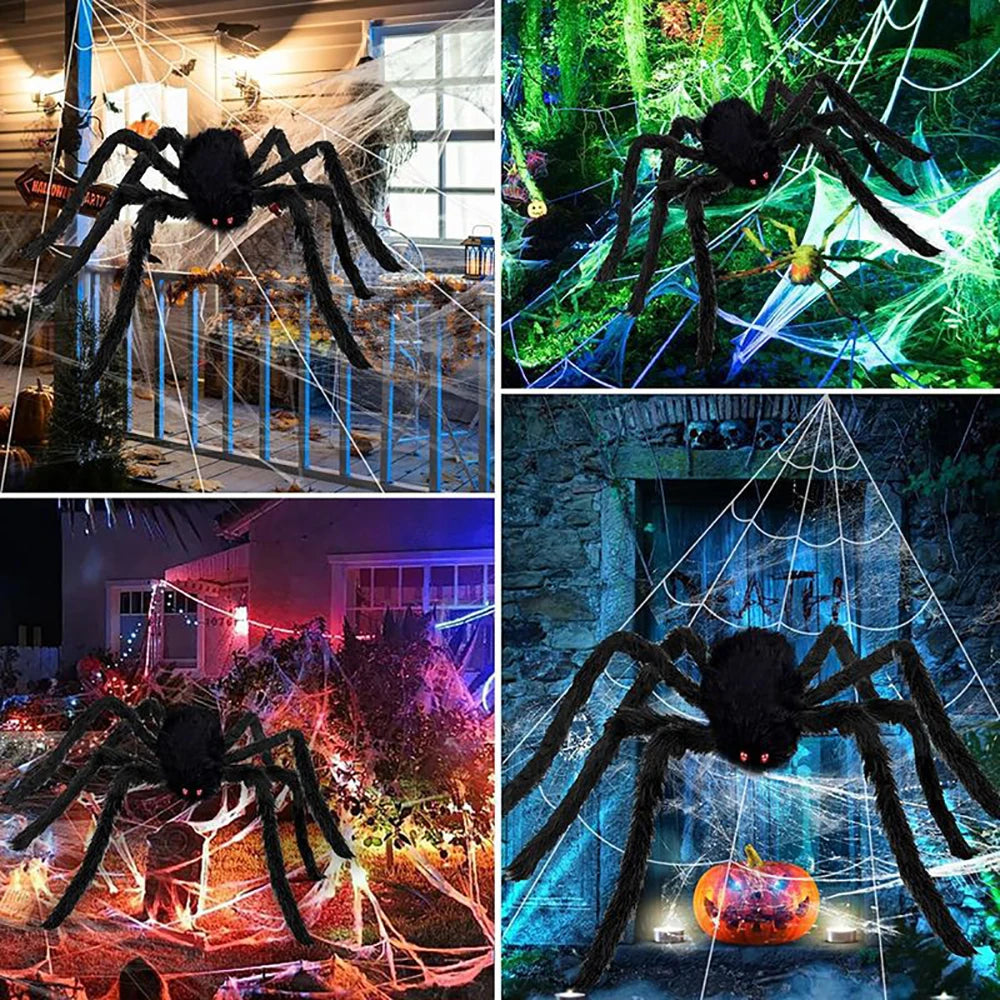 Plush Triangle Spider Web 5m | Haunted House Outdoor Decor Outdoor Halloween Decorations - The Eezee Shop