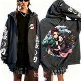 Demon Slayer Oversized Zip Hoodie | Unisex Anime Jacket Hoodies & Sweatshirts - The Eezee Shop