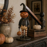Pumpkin Witch Resin Statue | Halloween Shelf & Desk Decor Halloween Figurines - The Eezee Shop