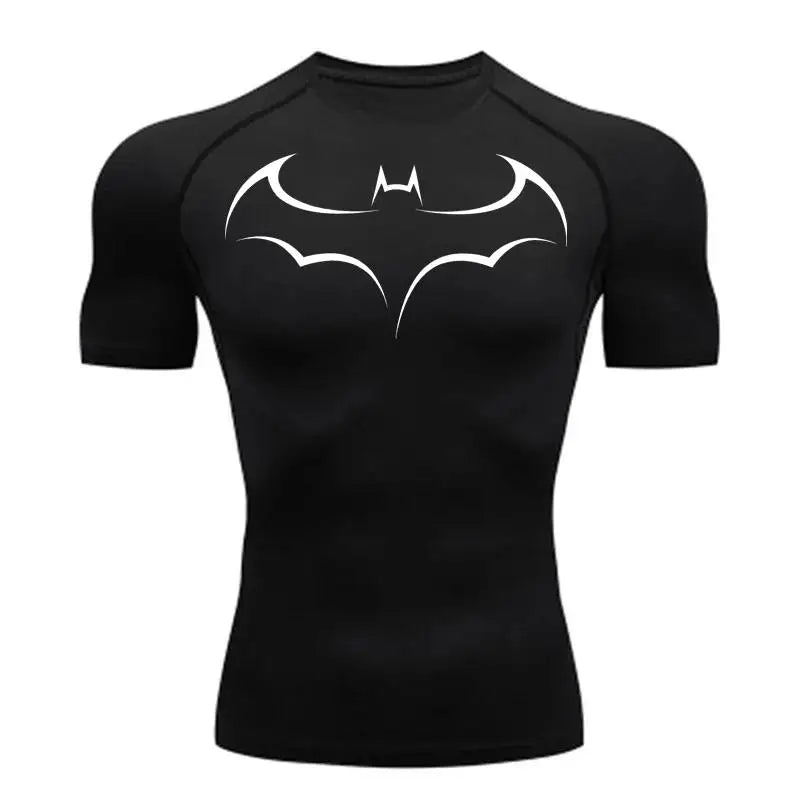 Bat Print Compression T-Shirt | Men's Running & Gym Tee Gym & Compression Wear - The Eezee Shop