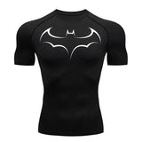 Bat Print Compression T-Shirt | Men's Running & Gym Tee Gym & Compression Wear - The Eezee Shop