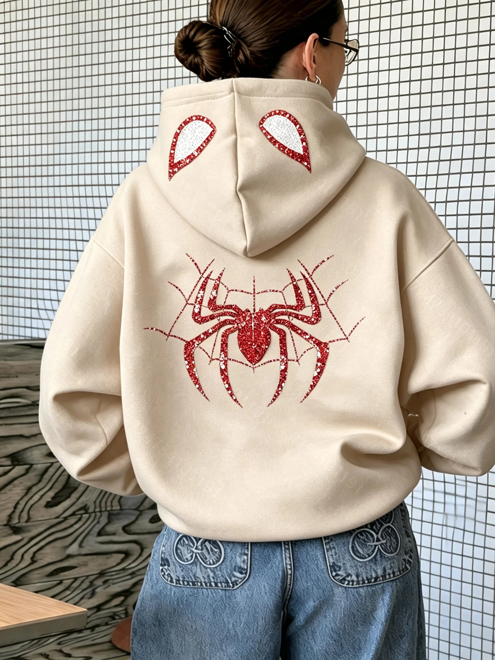 Women's Spider Graphic Hoodie | Casual Streetwear Pullover Hoodies & Sweatshirts - The Eezee Shop