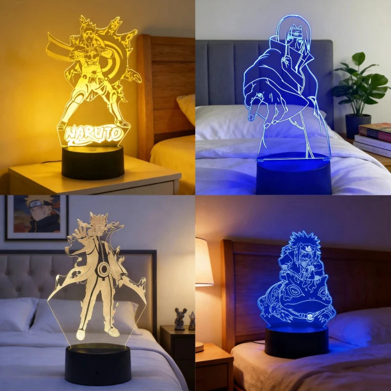 Naruto 3D LED Night Light | Akatsuki Kakashi Itachi Bedroom Lamp Lamps & Night Lights - The Eezee Shop
