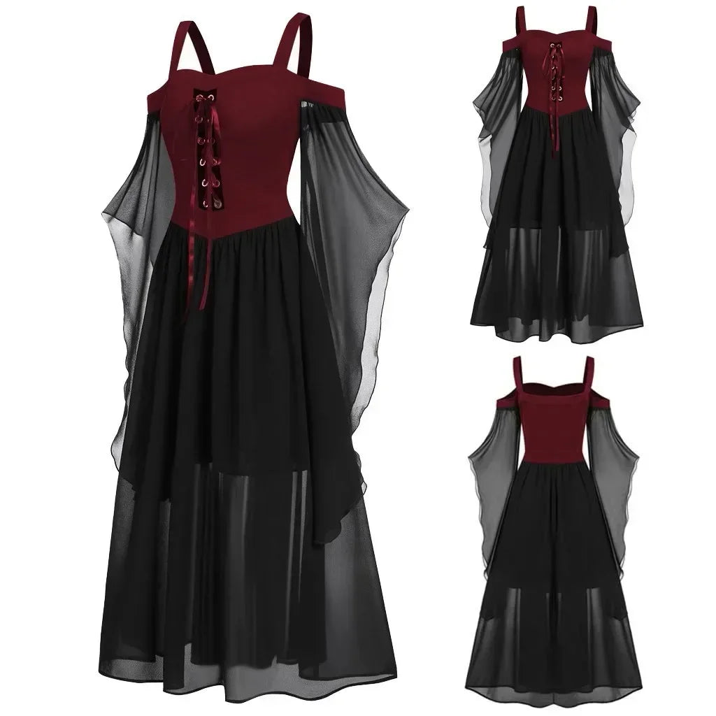 Women's Medieval Witch Dress | Butterfly Sleeve Halloween Costume Halloween Costumes - The Eezee Shop