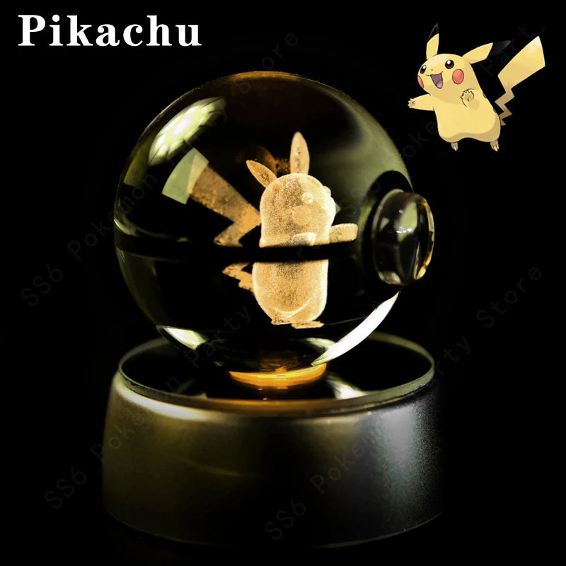 Pokemon 3D Crystal Ball Night Light | Mewtwo, Pikachu & Gengar Lamps & Night Lights - The Eezee Shop