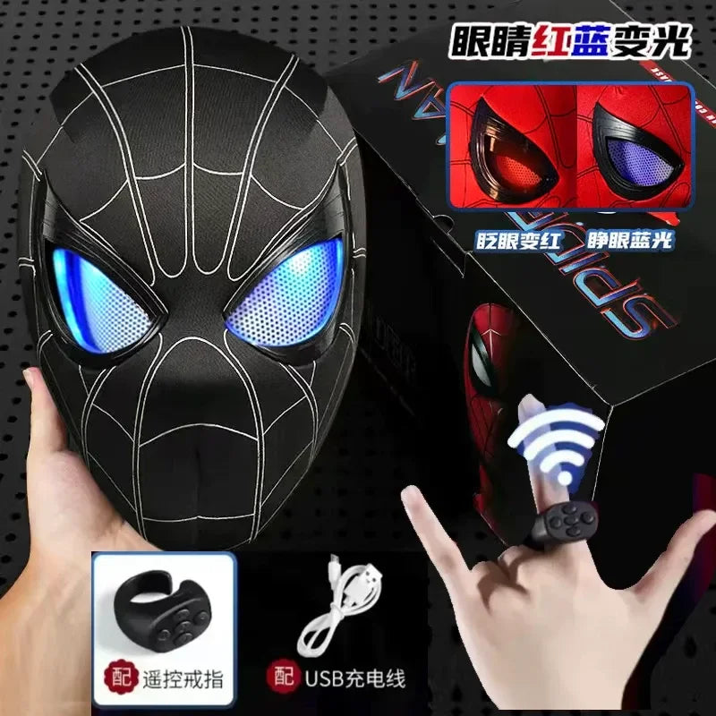 Miles Morales Light-Up Mask | Moving Eyes Ring Control 1:1 Cosplay Masks & Helmets - The Eezee Shop