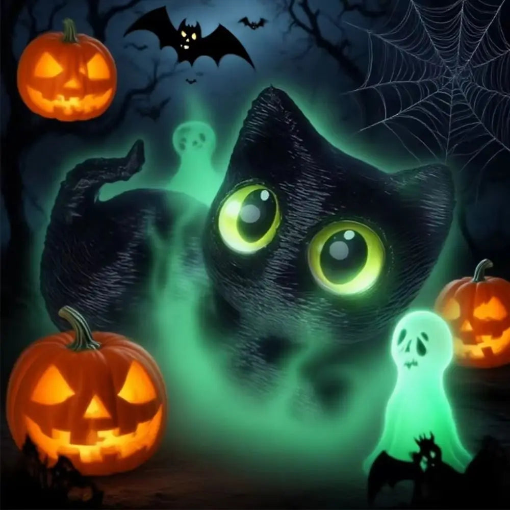 3D Printed Halloween Cat Figurine | Anime Style Ornament Halloween Figurines - The Eezee Shop